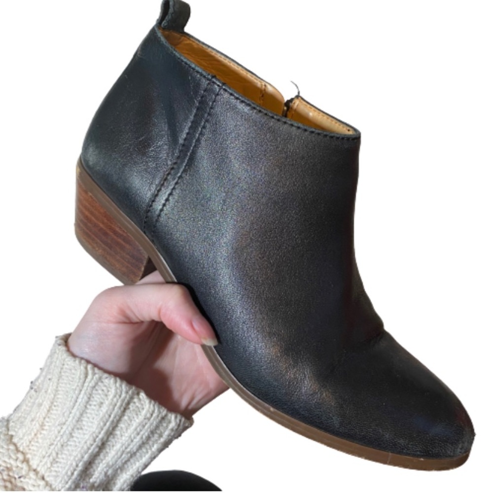 Jcrew Factory Black Soft Leather Ankle Boots Low Heels